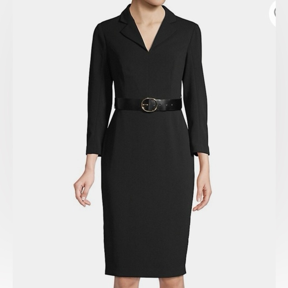 Calvin Klein black midi dress